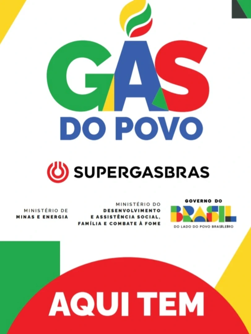 Banner oficial: Gás do Povo, Supergasbras, Ministérios e Governo do Brasil — Aqui Tem